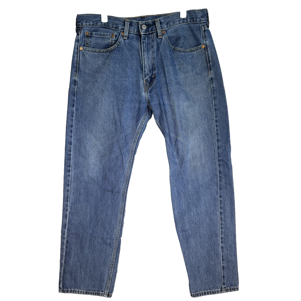 Levis 505 Jeans Mens 34x30 Blue Regular Fit Straight Leg Denim Classic Zip Fly
